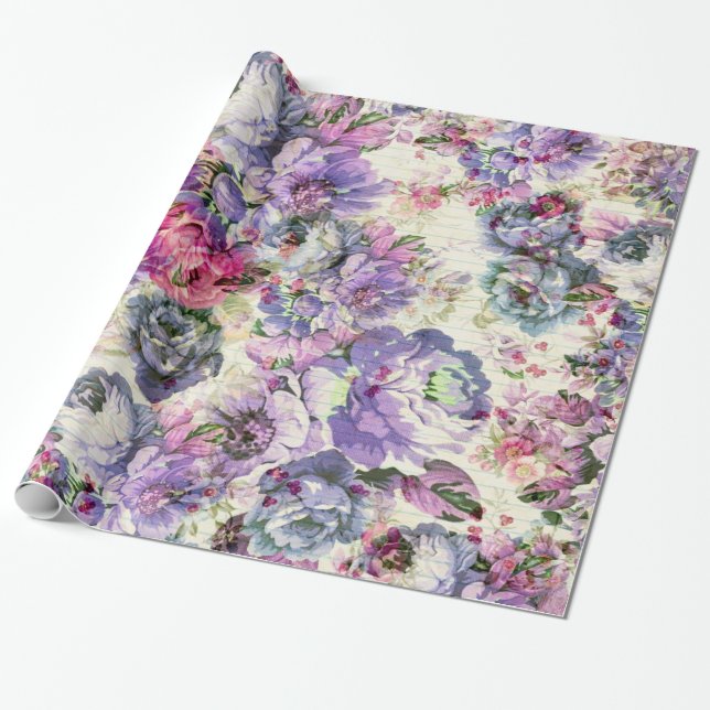 Vintager böhmischer rustikaler rosa Lavendel mit Geschenkpapier (Ungerollt)