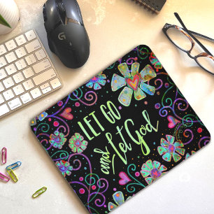 Vintager Boho Ließ Go und Ließ Gott Mousepad