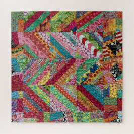 Vintager Boho Zigzag Patchwork Quilt Puzzle