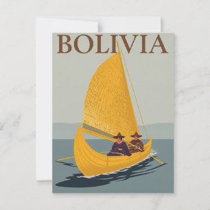 Vintager Boliviensee Titicaca Postkarte