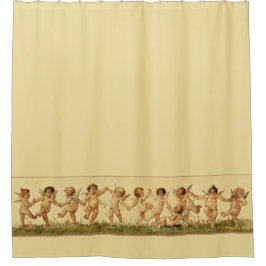 Vintager Bonbon, der glücklich Engel-Engel tanzt Duschvorhang