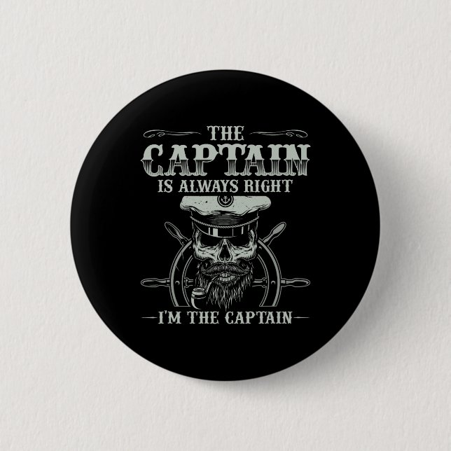 Vintager Bootsführer Shirt Männer Bootfahren Funny Button (Vorderseite)