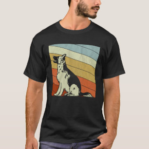 Vintager Border Collie Dog für Jungen Mädchen Dog T-Shirt
