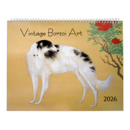 Vintager Borzoi-Kunstkalender 2026 Kalender