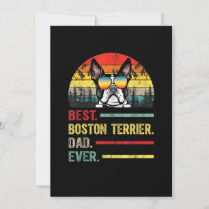 Vintager Boston Terrier Dog Lover Vathers Day Gesc Ankündigung