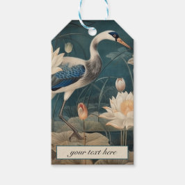 Vintager botanischer Blaukran anpassbar Geschenkanhänger