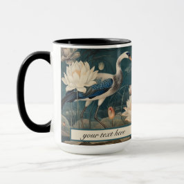 Vintager botanischer Blaukran anpassbar Tasse