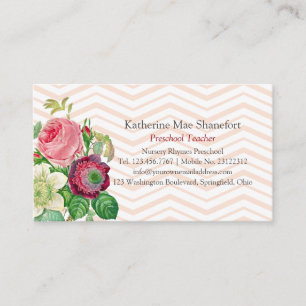 Vintager botanischer Blumendesigner oder Florist Visitenkarte