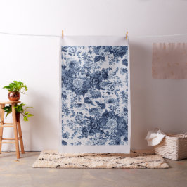 Vintager botanischer Blumentoilus Indigocarno Stoff