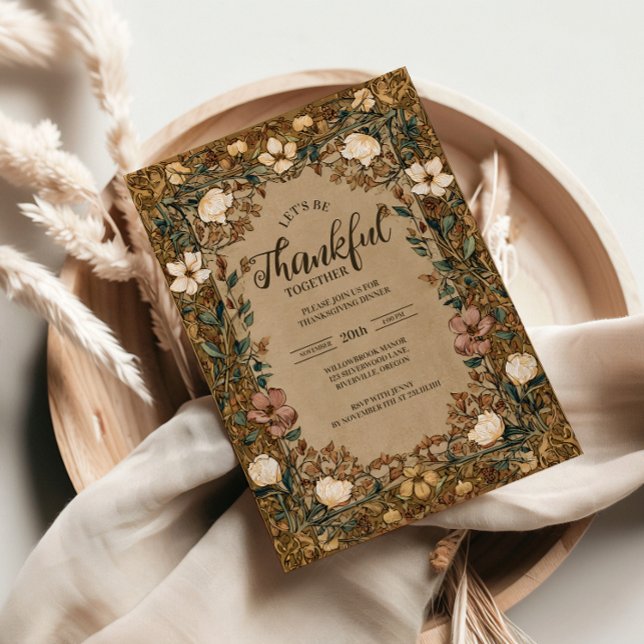 Vintager botanischer Erntedank Einladung (Von Creator hochgeladen)