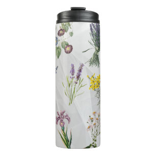 Vintager botanischer Garten Print, Garten Nostalgi Thermosbecher