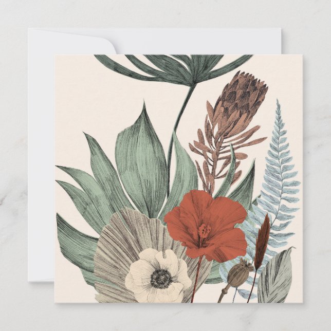 Vintager botanischer Garten - Wildblumen & Protea  (Vorderseite)