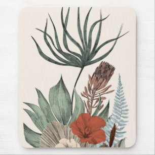 Vintager botanischer Garten - Wildblumen & Protea  Mousepad