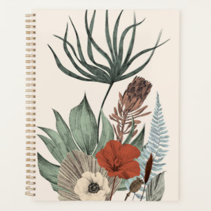 Vintager botanischer Garten - Wildblumen & Protea  Planer