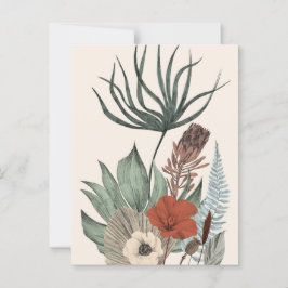 Vintager botanischer Garten - Wildblumen & Protea Postkarte