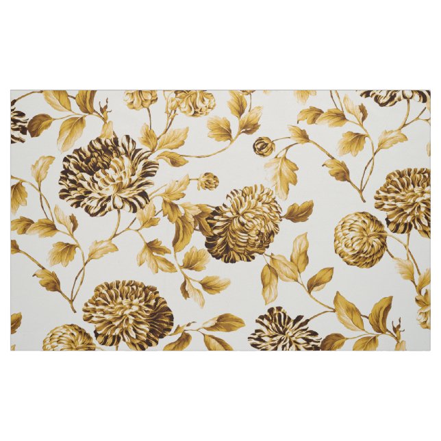 Vintager Botanischer Goldflorenteich Stoff (Fat Quarter (45,7 x 55,9 cm))