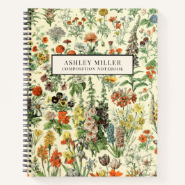 Vintager botanischer Personalisierter Name Notizbuch