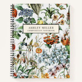 Vintager botanischer Personalisierter Name Notizbuch