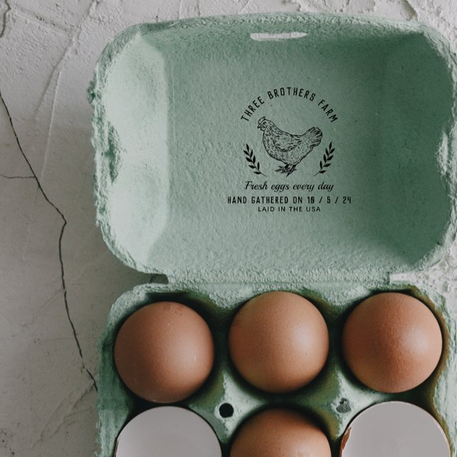 Vintager botanischer Rustikaler Eierkarton Permastempel (Von Creator hochgeladen)