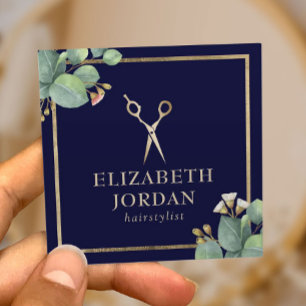 Vintager botanischer Salon für die Hochseefischere Quadratische Visitenkarte