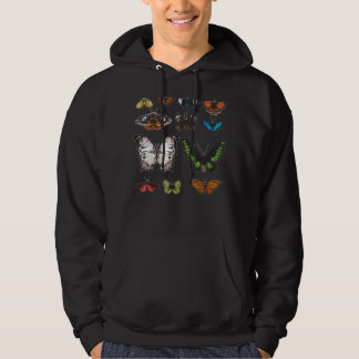 Vintager botanischer Schmetterlingsgarten Hoodie