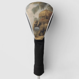 Vintager botanischer Szene-Elefant mit Howdai Golf Headcover