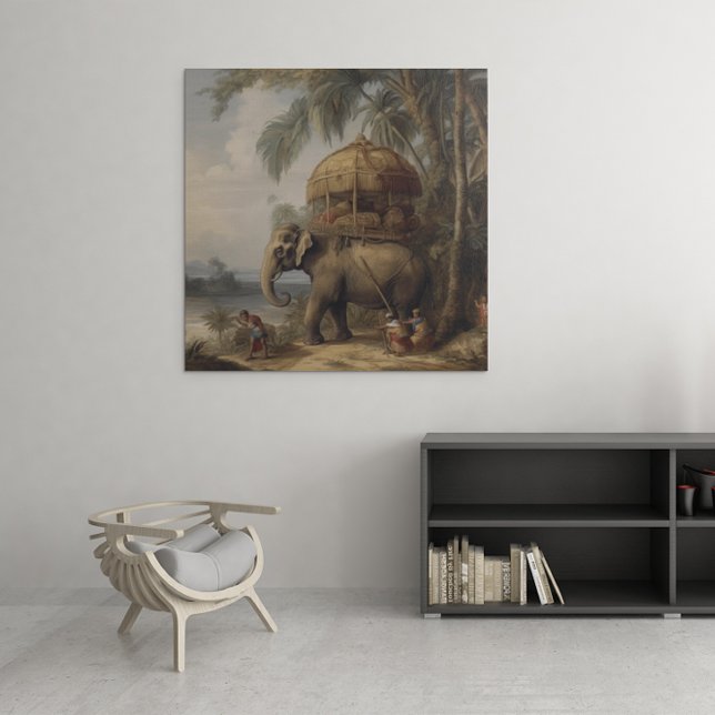 Vintager botanischer Szene-Elefant mit Howdai Poster (Von Creator hochgeladen)