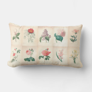 Vintager botanischer Watercolor durch Redoute - Lendenkissen