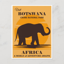 Vintager Botsuana-Afrika-Nationalpark Elephant Postkarte