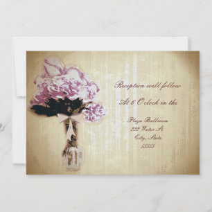 Vintager Bouquet Empfang Einladung