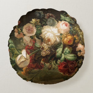 Vintager Bouquet von Blume Rundes Kissen