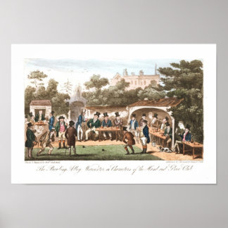 Vintager Bowling Print Early Caricatures Poster