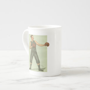 Vintager Boxer mit langen grünen Stämmen Prozellantasse