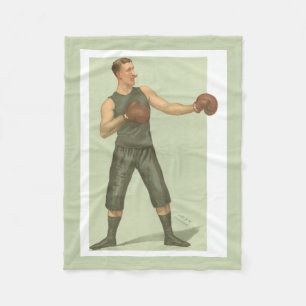 Vintager Boxer mit langes Grün-Stämmen Fleecedecke