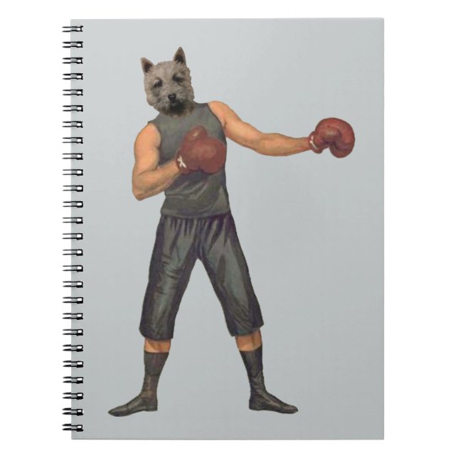 Vintager Boxer Westie Notizblock (Vorderseite)