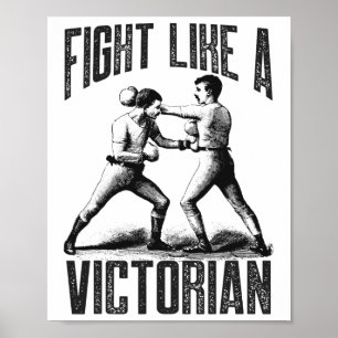 Vintager Boxkampf wie ein Viktorianischer Clic Box Poster