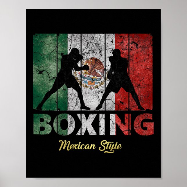 Vintager Boxstil in Mexiko Großes Boxen Poster (Vorne)
