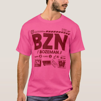 Vintager Bozeman BZN Airport Code Reisetag Retro T-Shirt