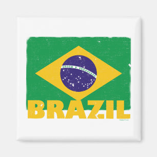 Vintager Brasilien-Flaggen-Magnet Magnet