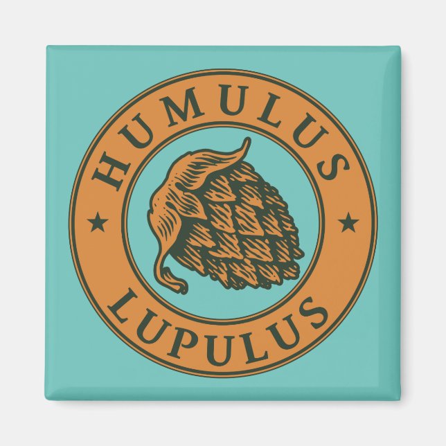 Vintager brauner dunkelgrüner Hop Bierbraun Art Magnet (Vorne)