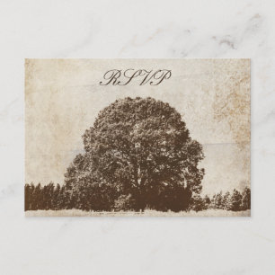 Vintager brauner Eichenbaum RSVP Karte
