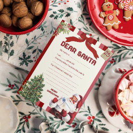 Vintager Brief an die Weihnachtsliste Einladung