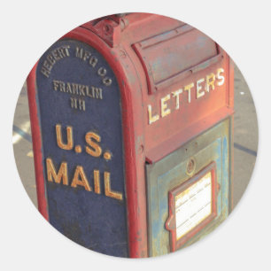 Vintager Briefkasten Runder Aufkleber