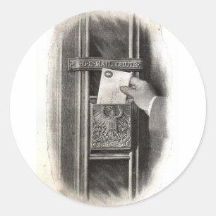 Vintager Briefkasten Runder Aufkleber
