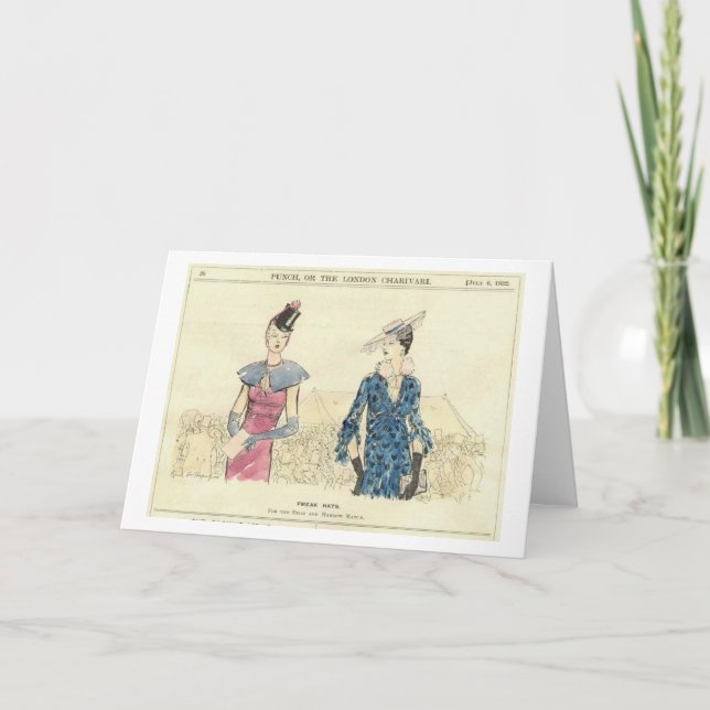 Vintager britischer Spaß - "Freak Hats", Einladung (Vorderseite)