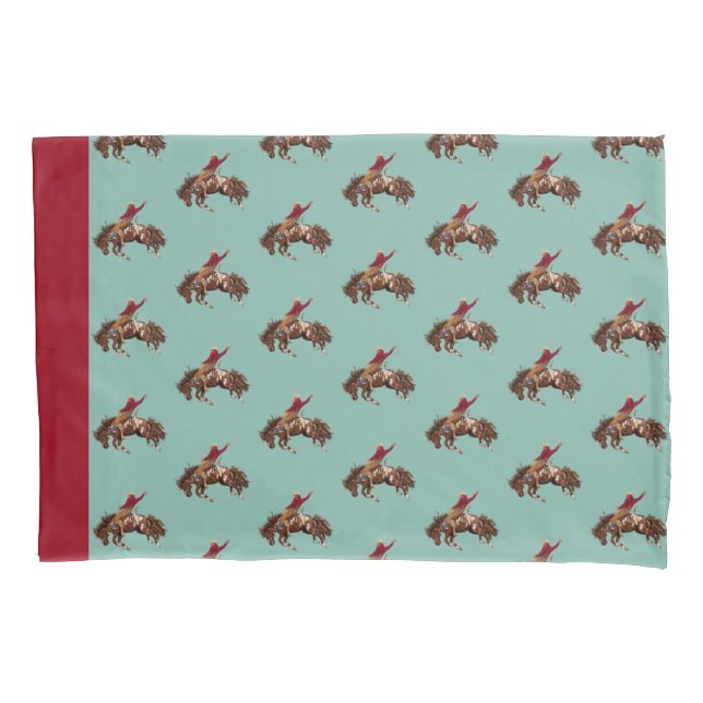 Vintager Bronco-Fahrer Kissenbezug (Vorderseite)