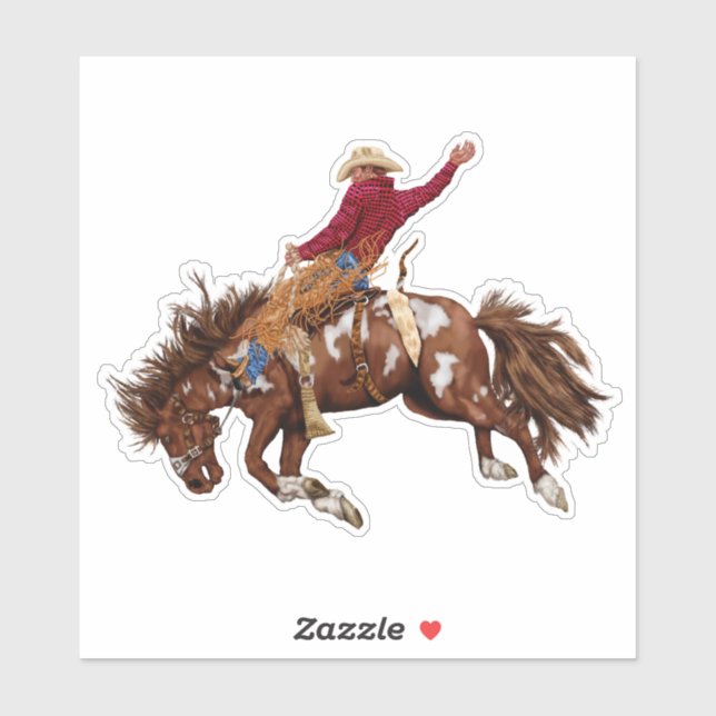 Vintager Broncofahrer Aufkleber (Blatt)