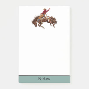 Vintager Broncofahrer Post-it Klebezettel