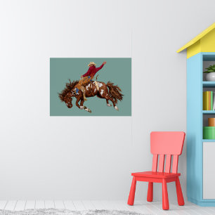 Vintager Broncofahrer Poster