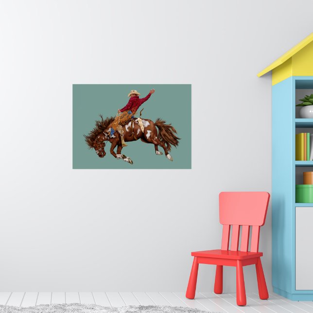 Vintager Broncofahrer Poster (Kinderzimmer 1)